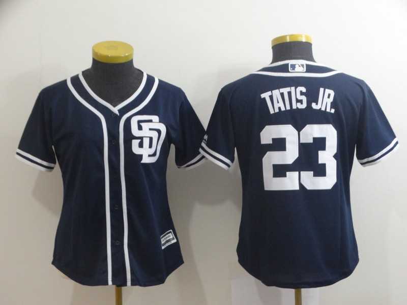 Women Padres 23 Fernando Tatis Jr. Navy Cool Base Jersey,We sell and wholesale Women Padres 23 Fernando Tatis Jr. Navy Cool Base Jersey on line form chian!